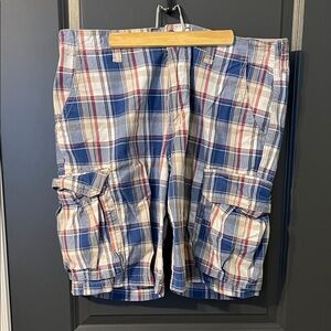 Old Navy Plaid Cargo Shorts - Blue, Red, White